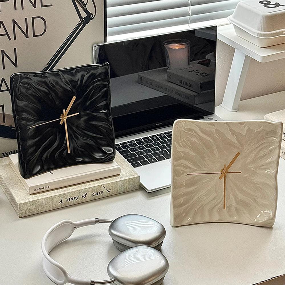 Часы Светлой Роскоши Керамические Ремесленные Украшения Нордический Стиль Складные Часы Настенные Часы Нишевое Художественное Креативное Украшение Подарок для Друга