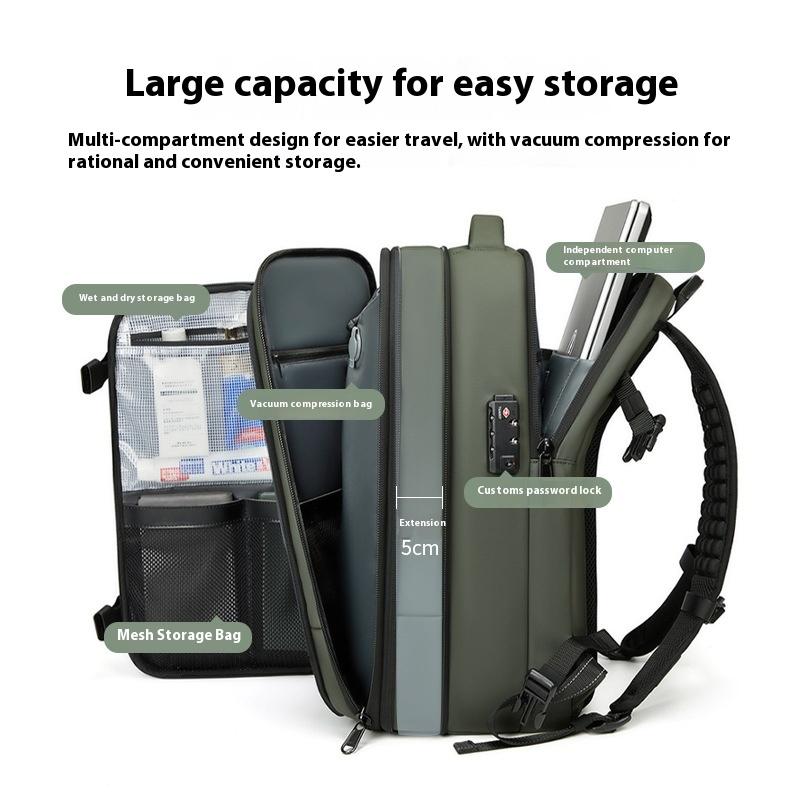 Рюкзак мужской повседневный большой вместимости многофункциональная дорожная сумка вакуумная компрессия водоотталкивающая деловая дорожная сумка для компьютера