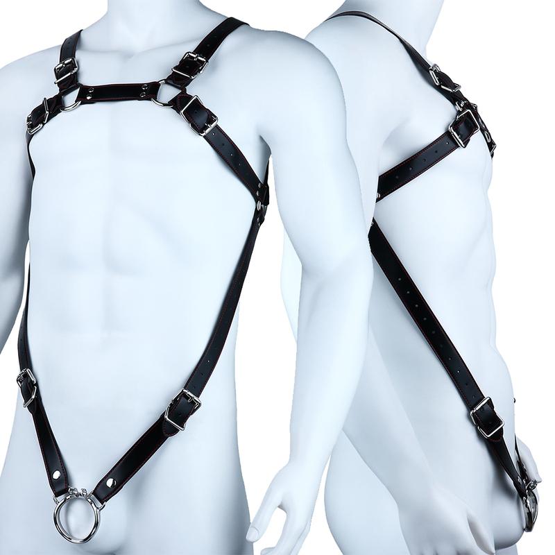 ANOSX Male Harness Bondage PU Leather Band Men's Chastity Belt For Chastity Cage Penis Ring Belts Body Restraint Strap Underwear