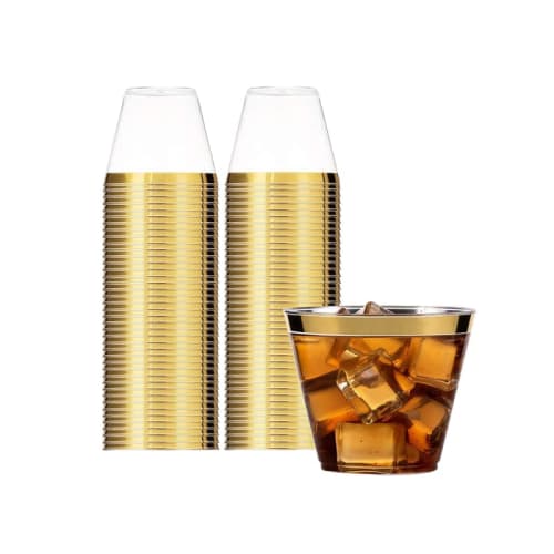 100 9 oz. Plastic Cups, Western Food Cups, Ice Cream Cups, Clear Plastic Cups, Disposable Hard Cups, Plastic Wine Cups, Cocktail Cups, Party Cups, Sty
