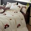 Class A Pure Cotton Winter Flannel Four-Piece Bedding Set - Duvet Cover, Fitted Sheet, and Bed Sheet