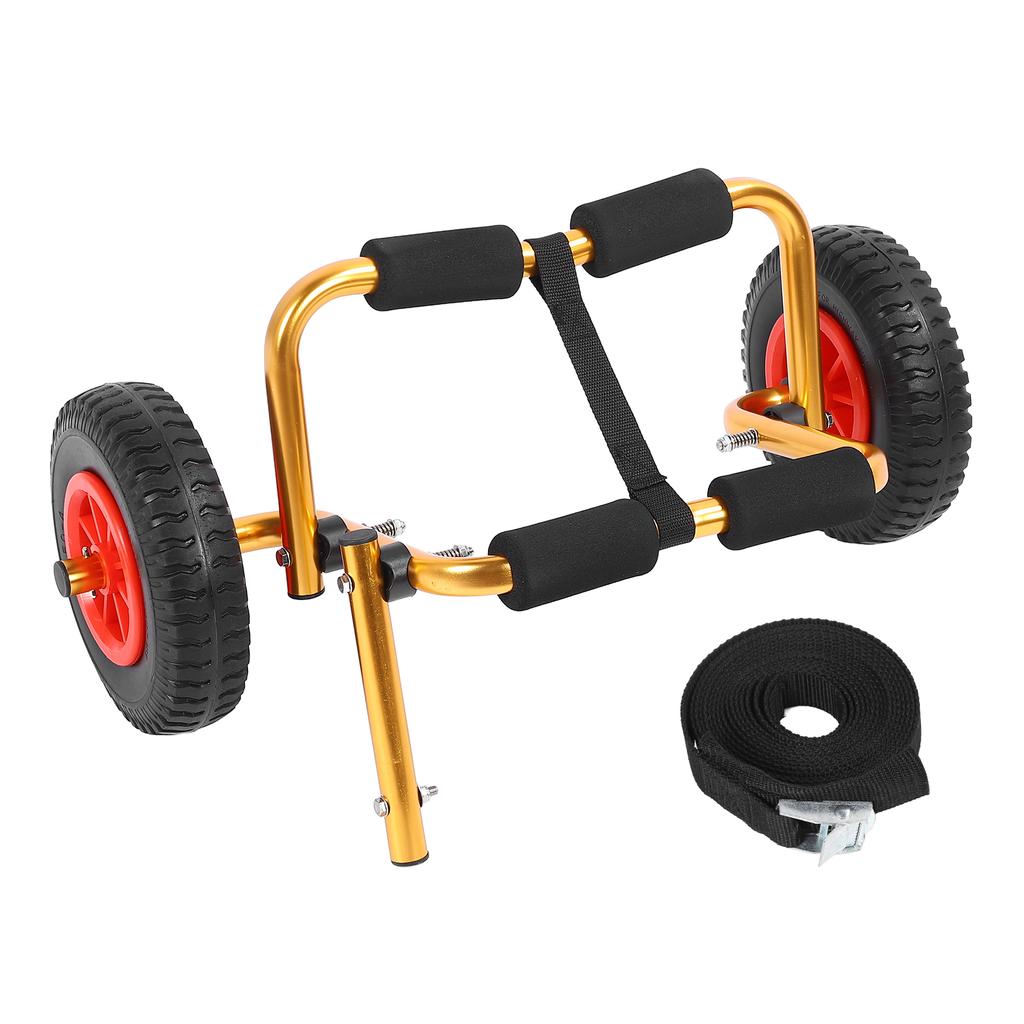 Тележка для переноски каноэ с 10-дюймовыми цельными шинами, регулируемая, складная, алюминиевая, универсальная, для каякинга, маленьких лодок