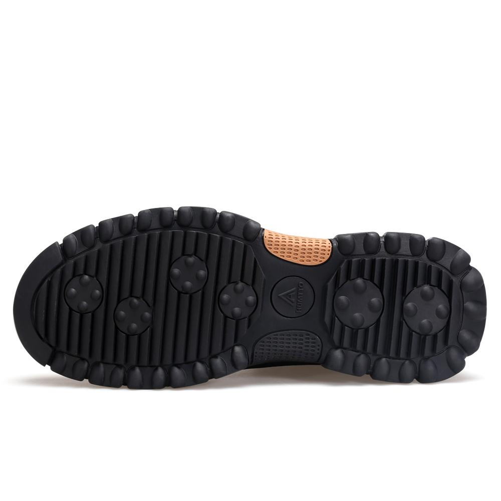 HUMTTO Износостойкие мужские ботинки на платформе. Зимние рабочие резиновые ботильоны. Черные мужские кроссовки. Нескользящая роскошная дизайнерская тактическая защитная обувь.