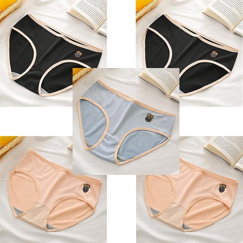 5 PCS Female Student Korean Version Japanese Style Sexy Cute Sweet Large Size Mid-waist Briefs