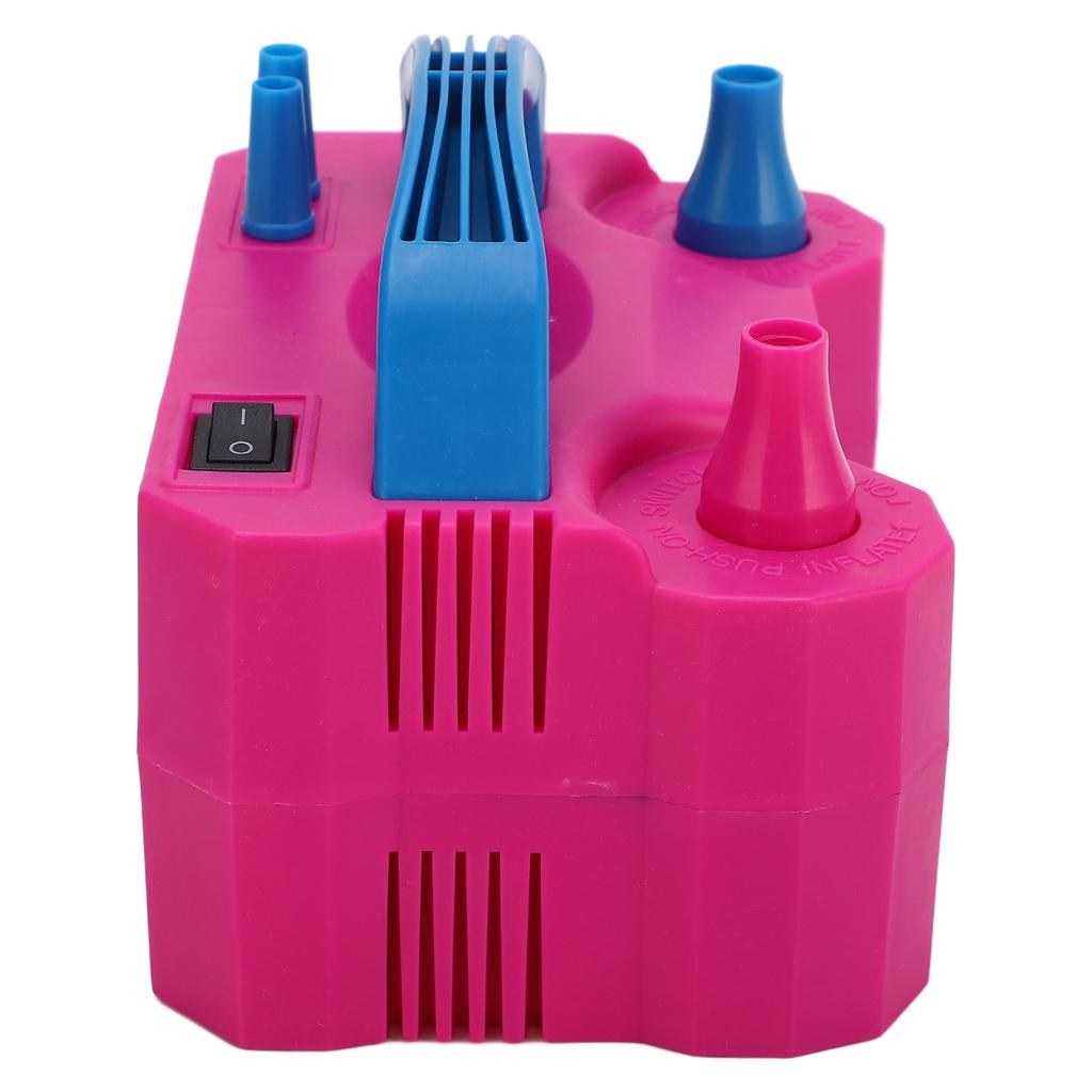 600W Electric Air Balloon Pump Dual Nozzle Automatic Balloon Inflator Blowing Machine Rose Red US Plug 110‑120V