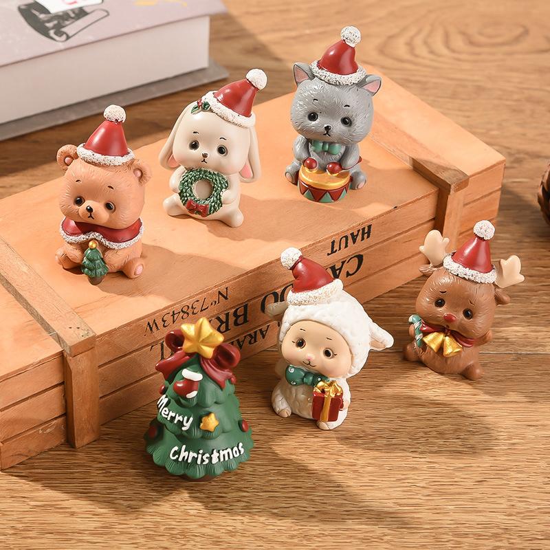 Christmas Decorations Desk Accessories Cute Santa Claus Christmas Tree Ornaments Party Photo Props Christmas Figures