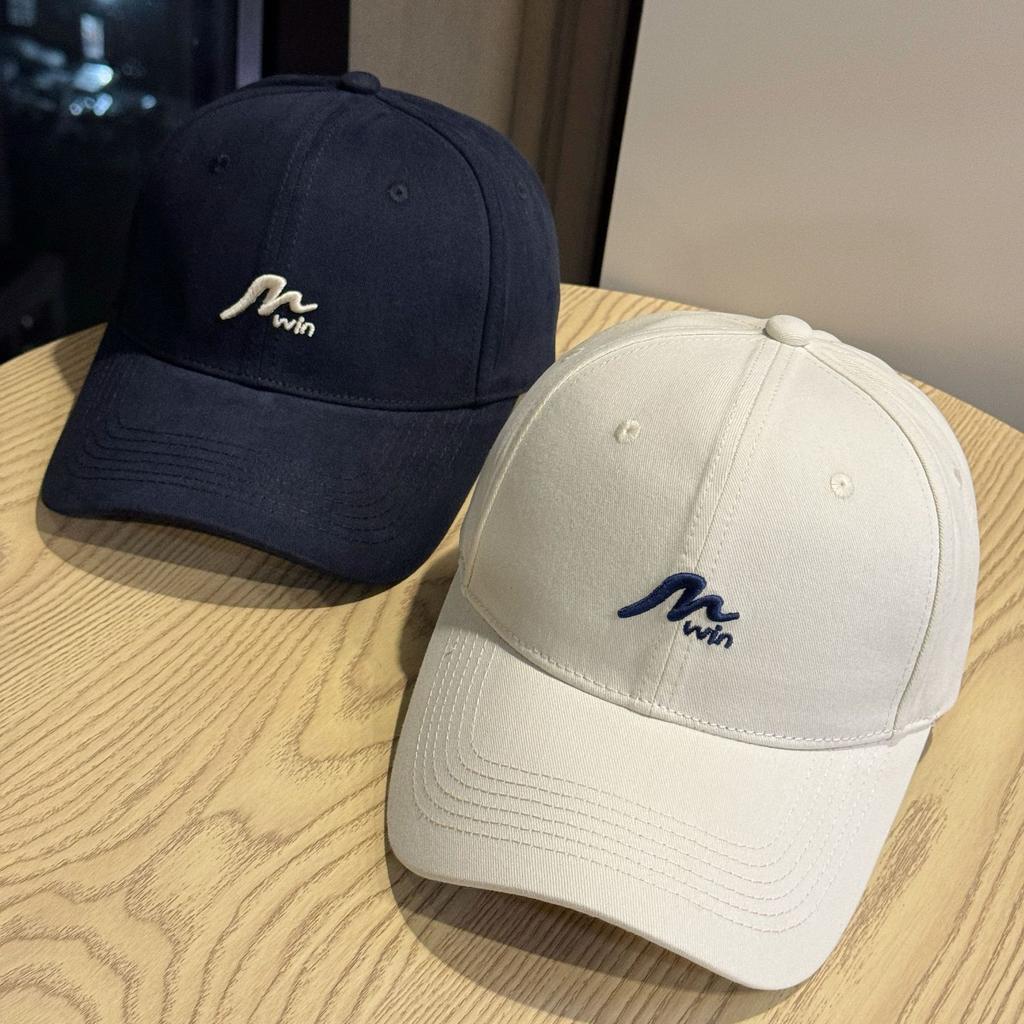New hard-brimmed letter-embroidered baseball cap for women, made of pure cotton, fashionable, breathable, versatile, sun-protective, trendy duckbill