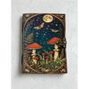 Mushroom Leather Journal With Antique Deckle Edge Paper Personalized Gift Blank Spell Book of Shadows Wiccan Pagan Gift for Him