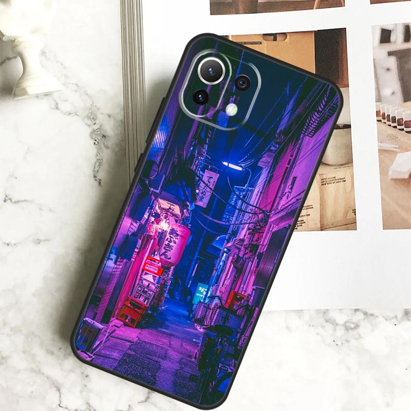 Японский ночной город Эстетичный чехол для POCO M6 Pro F3 F5 M5s X3 X5 X6 Pro Xiaomi 14 13 Ultra 11T 12T 13T Pro 12 Lite