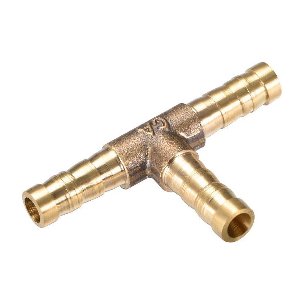 1/4" 5/16" 3/8" 1/2" 5/8" 3 Ways Brass Barb Hose Barbed Tee Connector Fitting Air Gas Water Fuel
