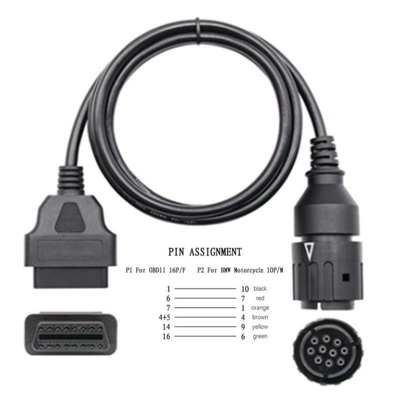 10-контактный сканер, 10-контактный разъем OBD2, адаптер, диагностический удлинительный кабель, используемый для мотоцикла ICOMD