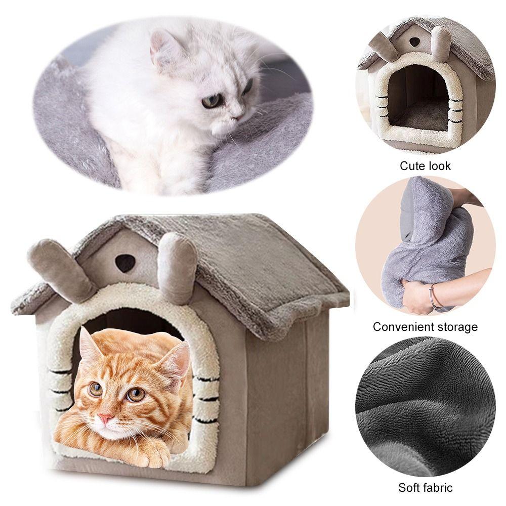 Plus Velvet Warm House Kitten Closed Cat Kennel Cat Bed Puppy Nest Pet Bed