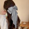 6PCS Large Elegant Ribbon Bow Hair Clip for Women Simple Solid Color Satin Ponytail Hairpins Bowknot Barrettes Hair Accessories