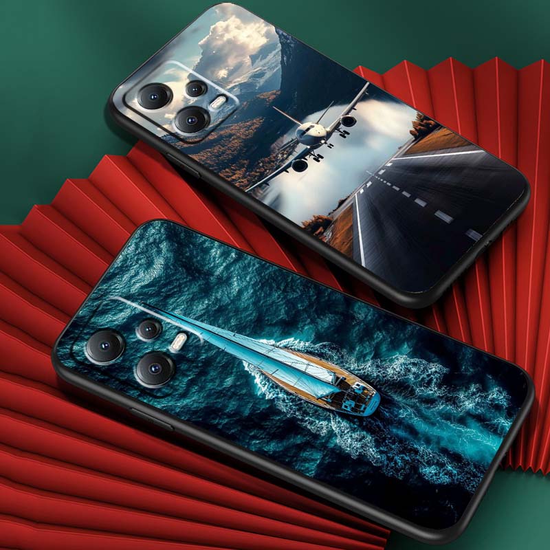 Модный рисунок самолета Для Xiaomi Redmi Note 15 14 13 12 12S 11E 11 11S Pro Plus 4G 5G Черный Мягкий ТПУ Чехол для телефона