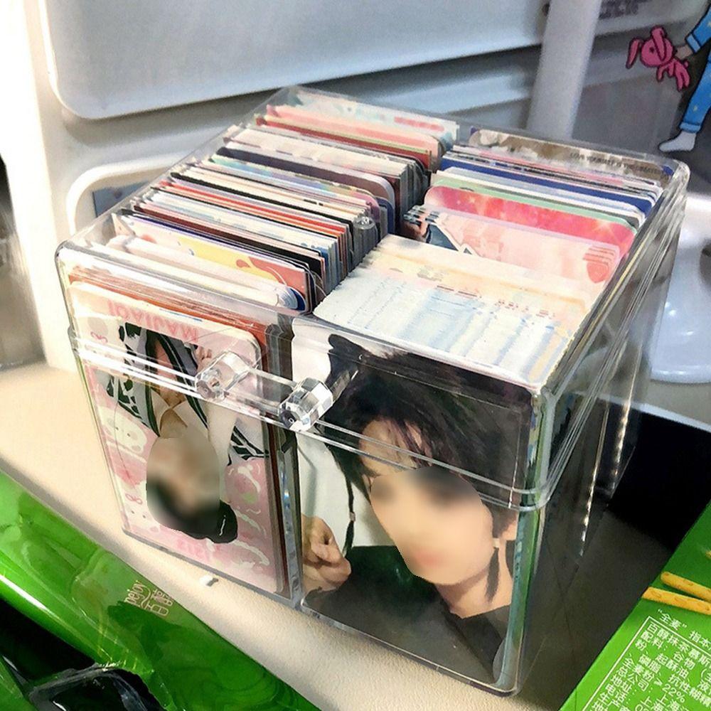 Rectangular Photo Card Collection Organizer Acrylic Small Card Storage Case  Jewelry