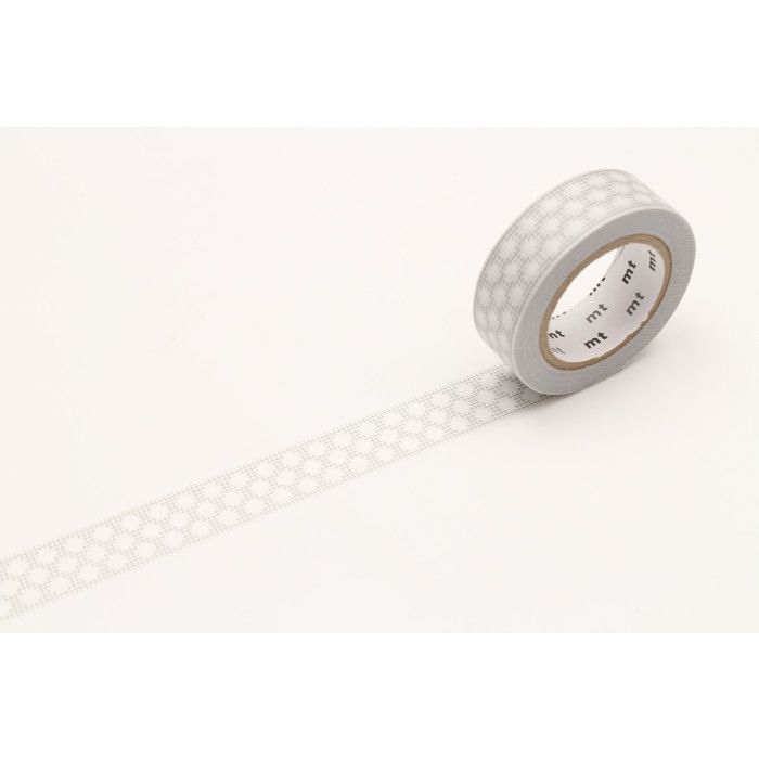 Masking Tape MT tissé gris Pois blanc - hougan dot gray
