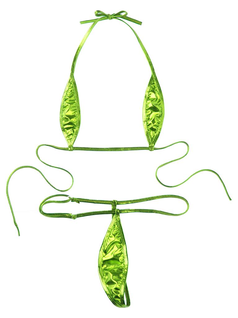 Women's Swimsuit Sexy Backless Solid Color Micro Bikini Bathing Suits for Women