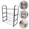 4-layer Metal Shoe Rack Black Easy Assembly Large Capacity Shoe Rack