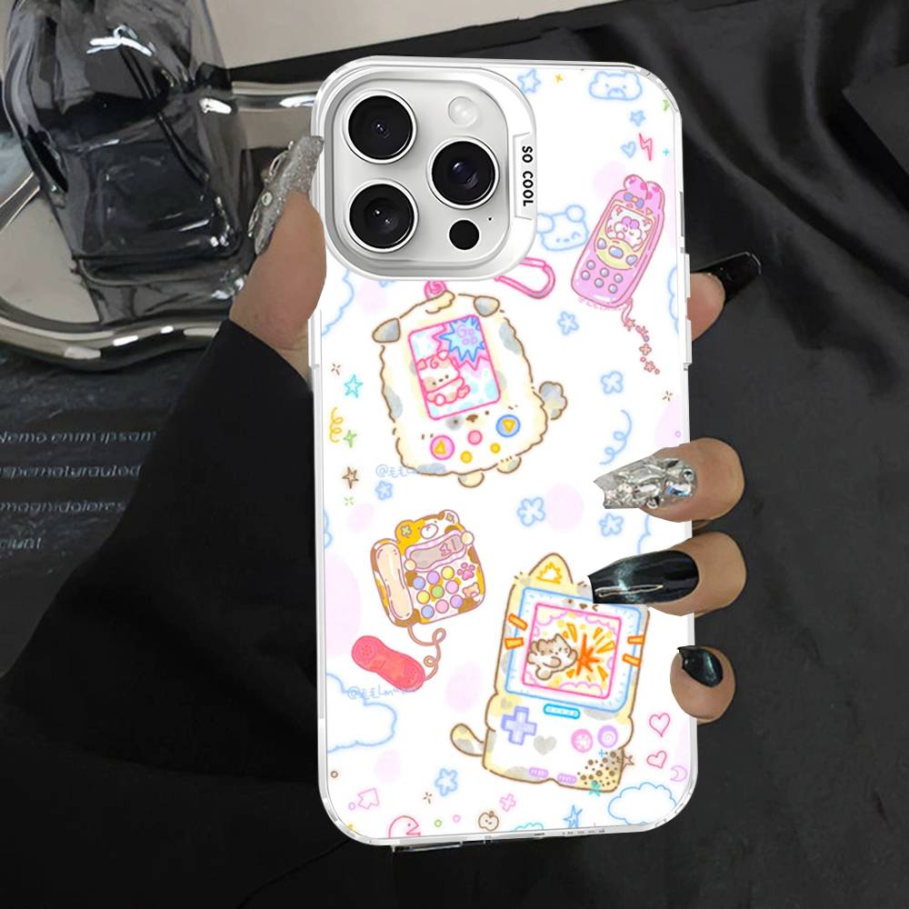Classic T-Tamagotchi Phone Case Color Silver Shell For iPhone 17 16 15 14 13 12 11 Pro Max Plus