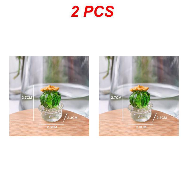2/3/4PCS Cactus Figurines Ornaments Desktop Craft Car Inner Ornaments Adornment Creative Cute Miniature Plant For Home Decor