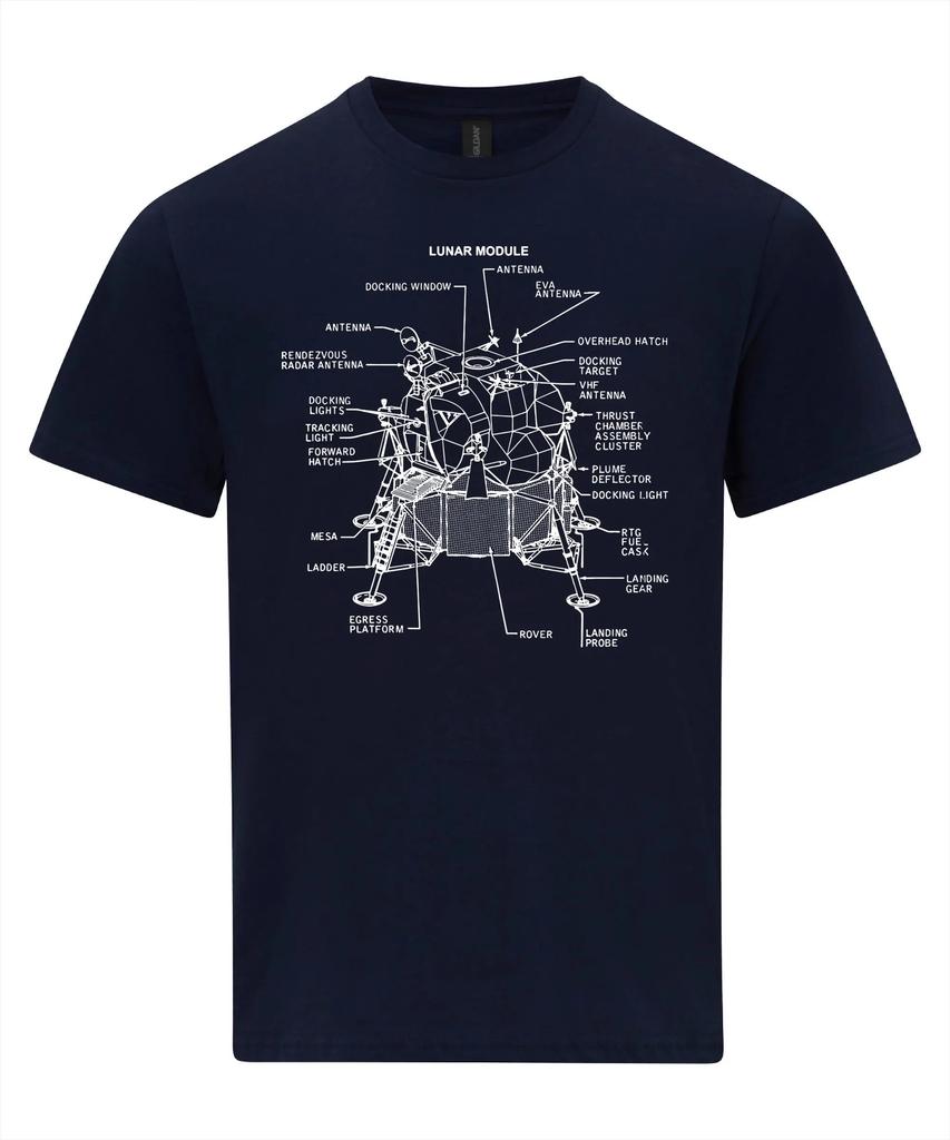 Футболка «Орел» лунный модуль Аполлон-11 Посадка на Луну Футболка Графические футболки Ретро Уличная одежда Футболка с круглым вырезом и короткими рукавами Мужская футболка