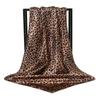 Luxury Leopard Print Square Scarf Women Soft Satin Shawl Handkerchief Muslim Luxury Scarves Hijab Foulard Bandana 90*90cm