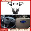 Carbon Fiber Car Center Steering Wheel Cover Sticker Trim for Ford Ecosport 2018 - 2022 Focus 3 MK3 2015 - 2018