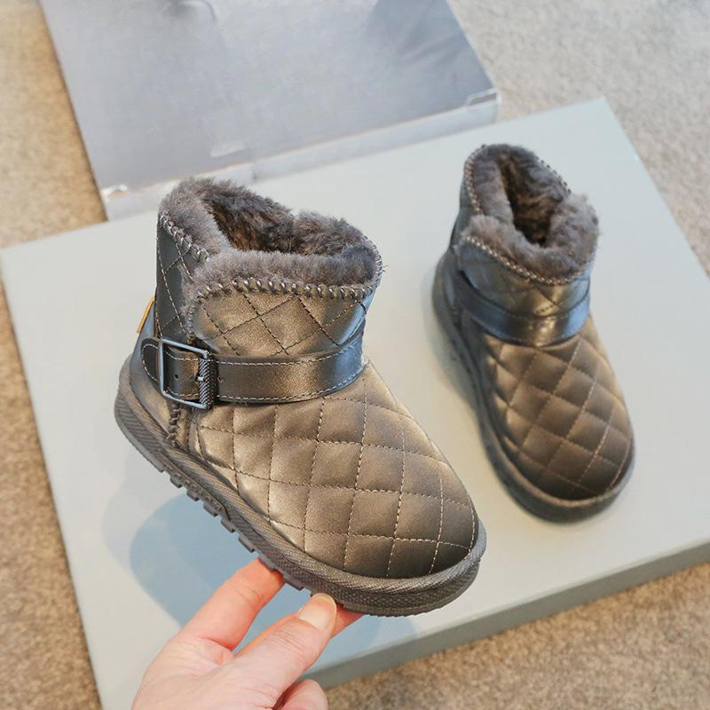 Новые зимние сапоги для девочек, утолщенные сапоги для мальчиков
