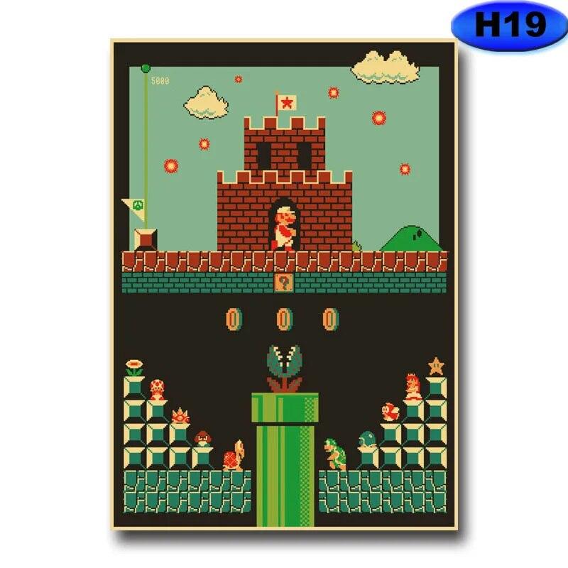 Современное украшение для дома, живопись, HD принты, постеры с видеоиграми, крафт-бумага, винтажный плакат, настенная наклейка, декор для комнаты, бара, кафе