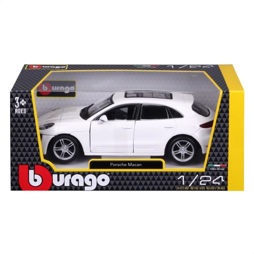 Bburago 1/24 Scale Porsche Macan White / Diecast Model Car, Finished Model, 18-21077 WT
