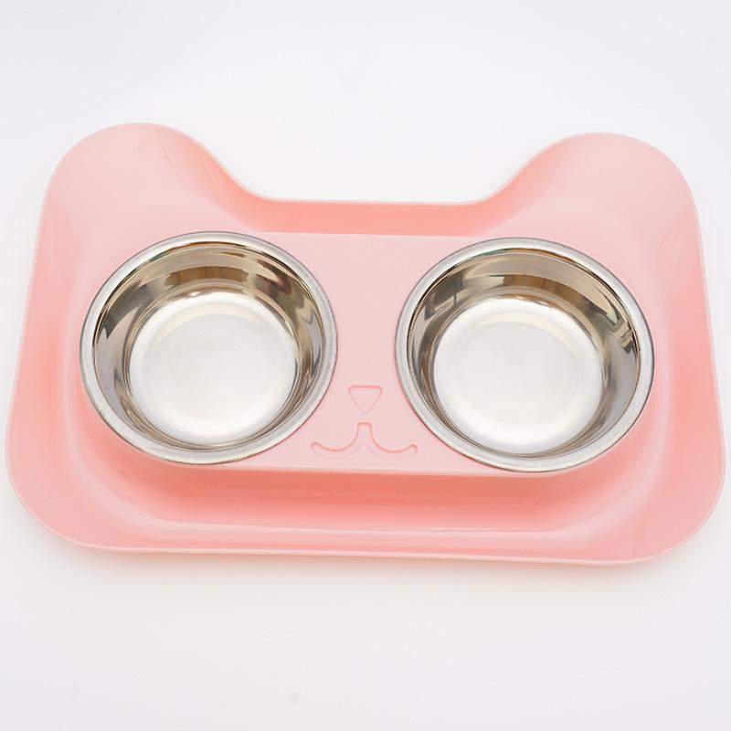Двойные миски для домашних животных, кормушка для собак, поилка для воды из нержавеющей стали, поилка для домашних животных, кормушка для кошек, щенков, аксессуары для маленьких собак