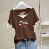 Женская хлопковая футболка с коротким рукавом в корейском стиле - Универсальная, Свободного кроя, Стройнящая, Тренд лета 2025