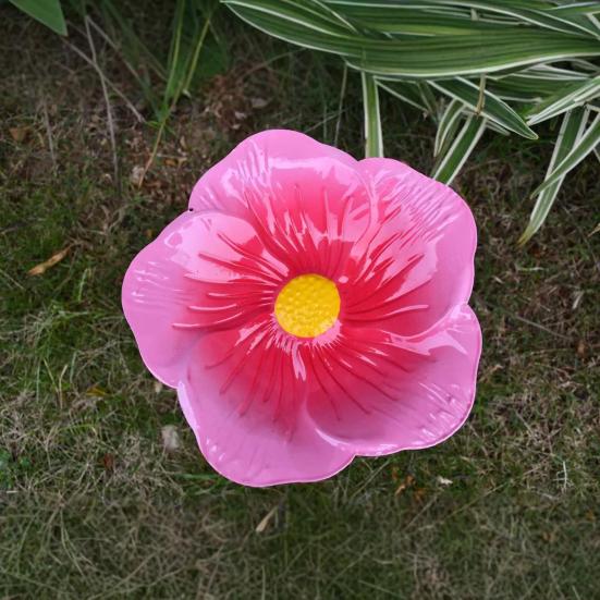 Цветок Птичья поилка Железная кормушка-поднос со стойкой Уличная поилка Цветок Чаша для птичьей поилки для украшения сада Подарок для любителей птиц