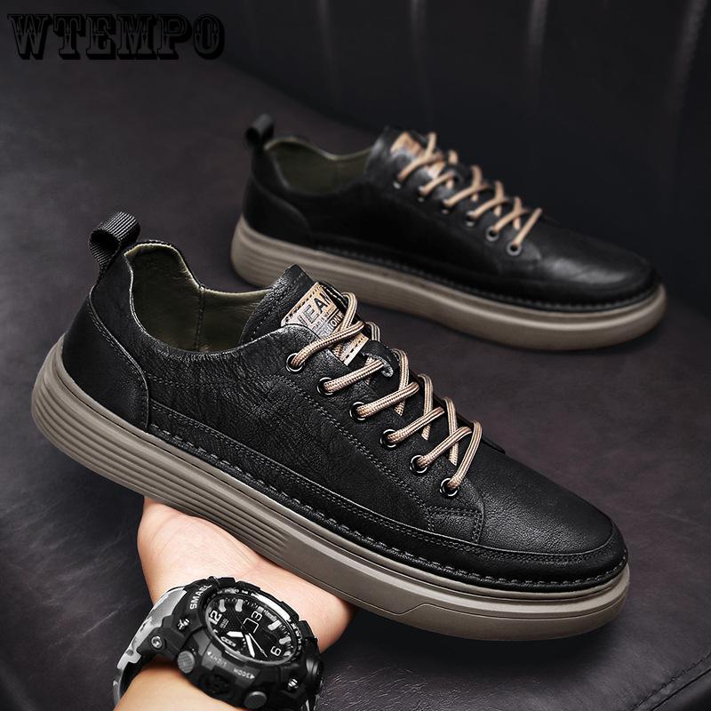 Мужские туфли на плоской подошве, весна/лето, новые мужские повседневные спортивные туфли с низким вырезом, толстая подошва, шнуровка, размер 39-44