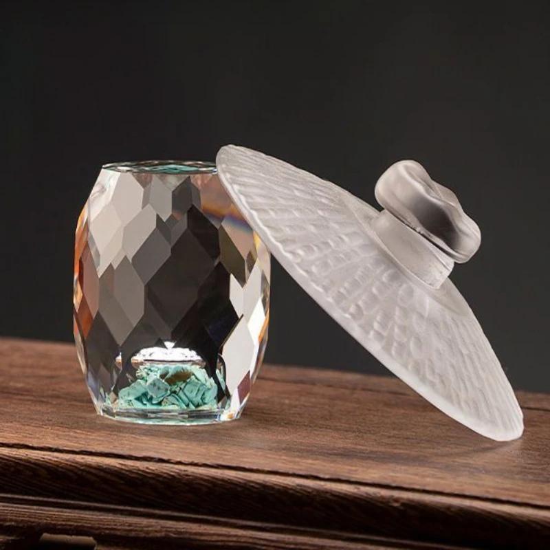 Набор из хрустального стекла K9 с зеленой сосной, высококачественная инкрустация водой, креативная крышка для чайника, держатель, аксессуары для чайной церемонии