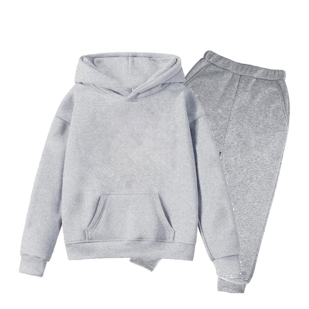 Children's Solid Color Sweatshirt Set (pants + Top)