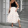 Women's Casual And Fashionable V-neck  Sleeveless Printing Mid Length Dress