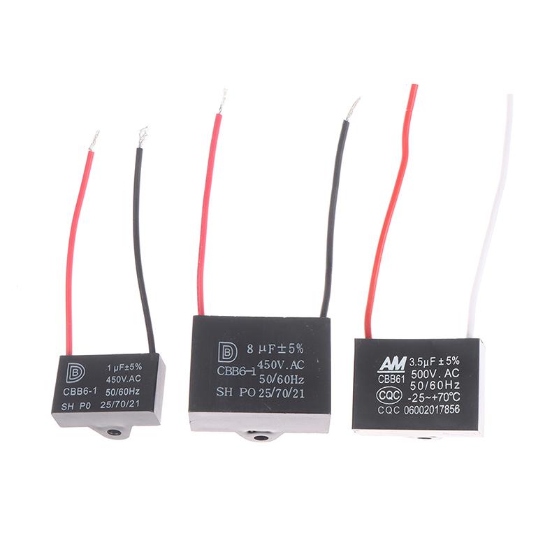 Cbb61 450V 1Uf~12Uf Terminal Ceiling Fan Motor Running Rectangular Start Capacitor