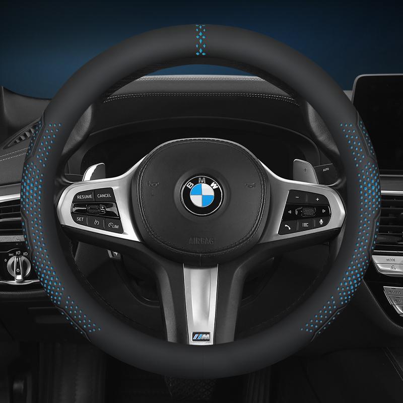 Универсальная оплетка на руль автомобиля 14,5-15 дюймов, 3D текстурированный нескользящий дизайн с дышащей кожей наппа