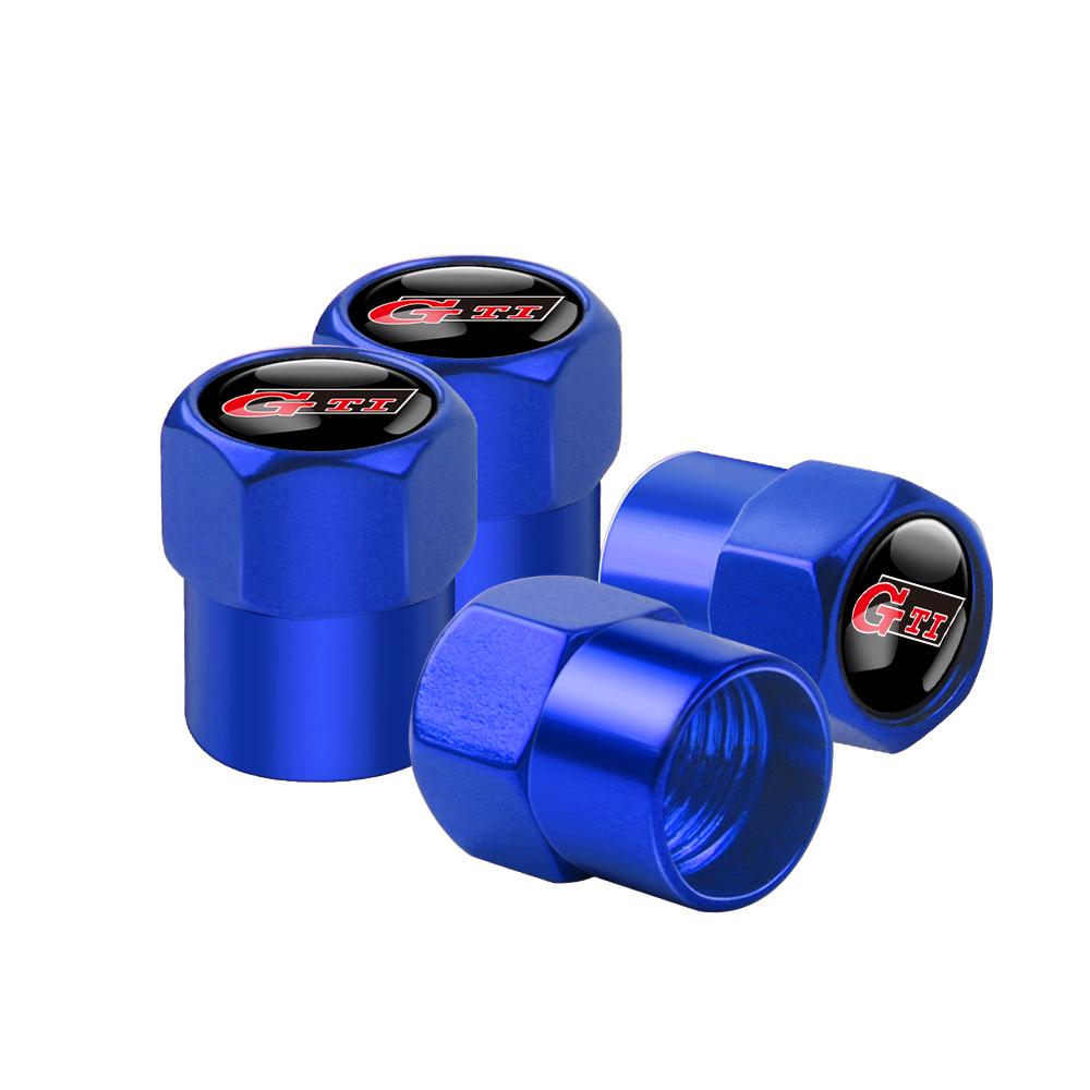 HIJK1 For Volkswagen Tiguan VW GTI TOURAN GOLF 6 POLO motion MK6 Rline 4PC 3D Metal Alloy Wheel Tire Valve Caps Car Styling Valve Cap