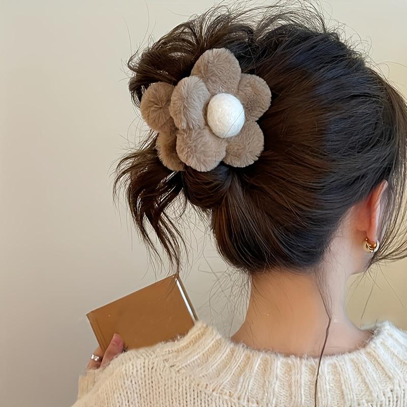 1 шт. Плюшевый цветок заколка-краб для волос Осенне-зимнее очарование Заколка для волос Милые милые аксессуары для волос