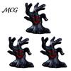 Small Halloween Collectible 3Pcs Mini Resin Figurines, Miniature Pumpkin Ghost Grim Reaper Party Decoration Castle Statue for Spooky Fairy Garden,