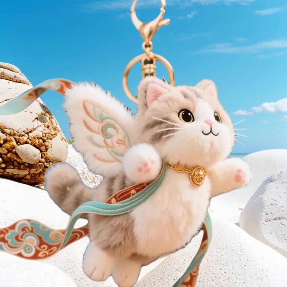 Deer Plush Pendant Dunhuang Flying Cat Cartoon Animal Doll Stuffed Keychain  Keychain Accessory