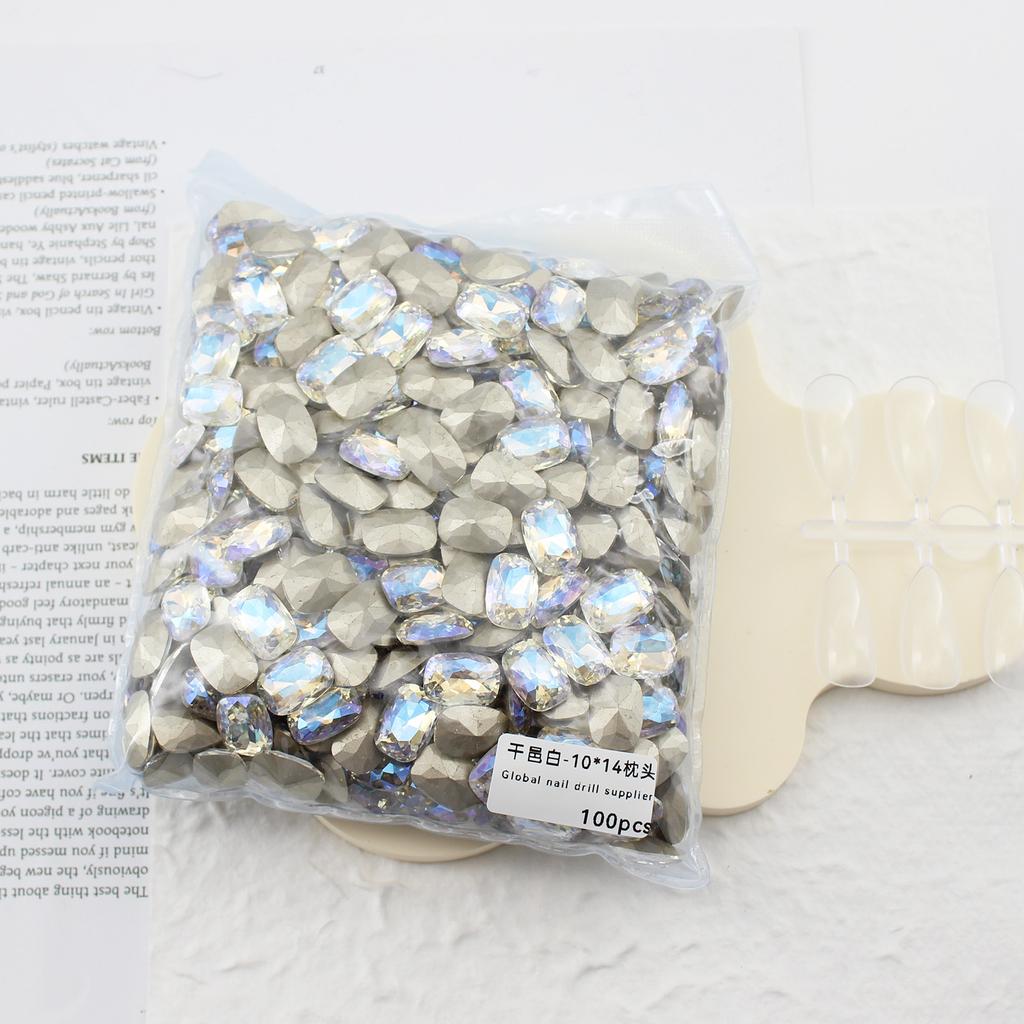 10 * 14 мм заостренное дно большая подушечка маникюр алмаз стекло закругленный угол ногти аксессуары для маникюра своими руками ювелирные изделия хрустальный маникюр алмаз