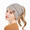 Cable Knit Winter Hats Women‘s Ponytail Messy Bun Beanie Portable Beanie Hat  for Girls