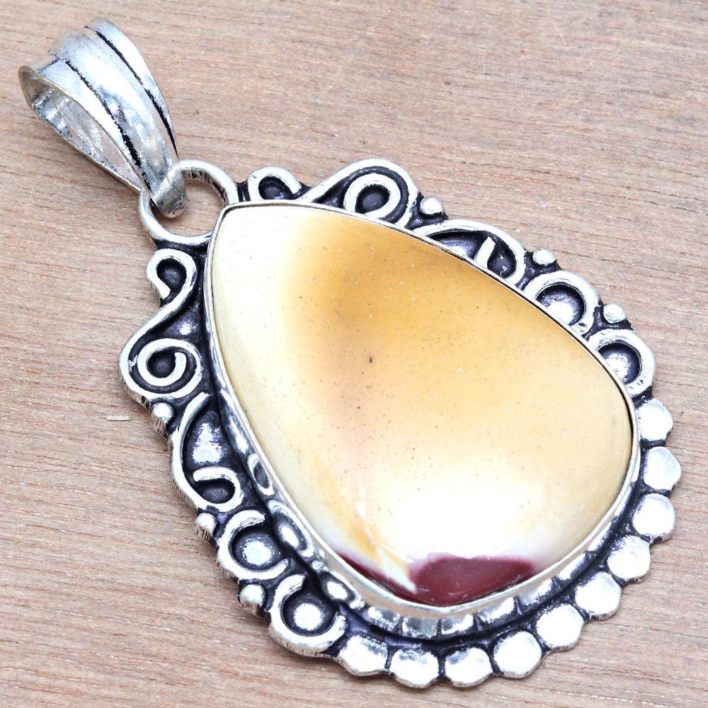 Pendant Wild Horse Jasper Gemstone Handmade Mother Day Silver Jewelry 2"