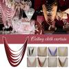 Wedding Ceiling Cloth Curtain 6 Layer Wave Curtain Drapery Fabric Draping Birthday Party Ceremony Reception Wall Hanging Decor