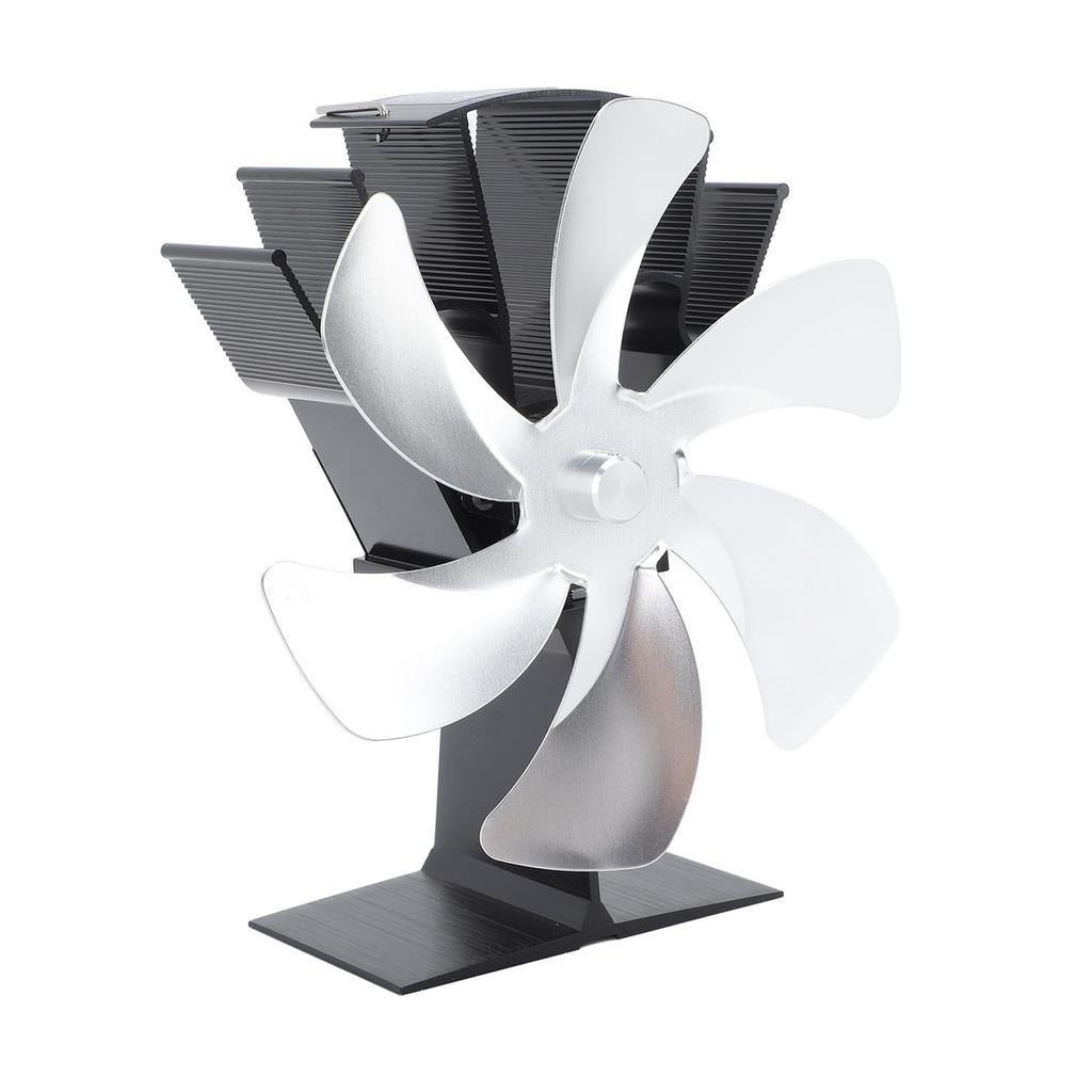 Вертикальный вентилятор для плиты с 6 лопастями, тепловой вентилятор с быстрой циркуляцией тепла, дизайн ручки для плиты