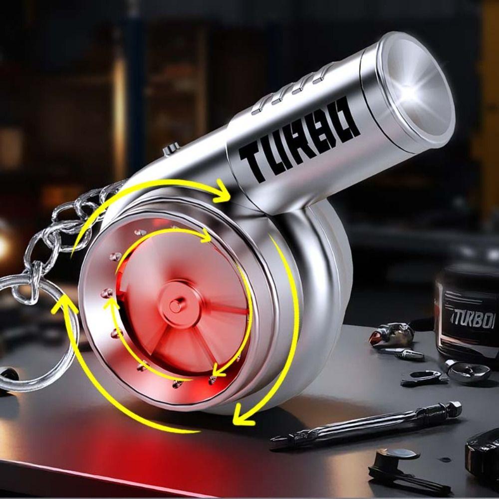 Light Torch Turbo Key Chain With Sound Simulation Turbo Toys Turbocharging Pendant Christma Gifts