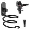 Aluminum Hairdryer Holder Convenient Hair Dryer Armrest Wall Mounted Blow Dryer Hanger Hairdryer Organizer Stand  Black